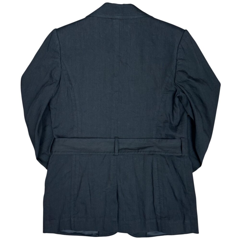 EUC Women's BROOKS BROTHERS‎ Belted Linen Blazer Black | Size 6 - Picture 2 of 11